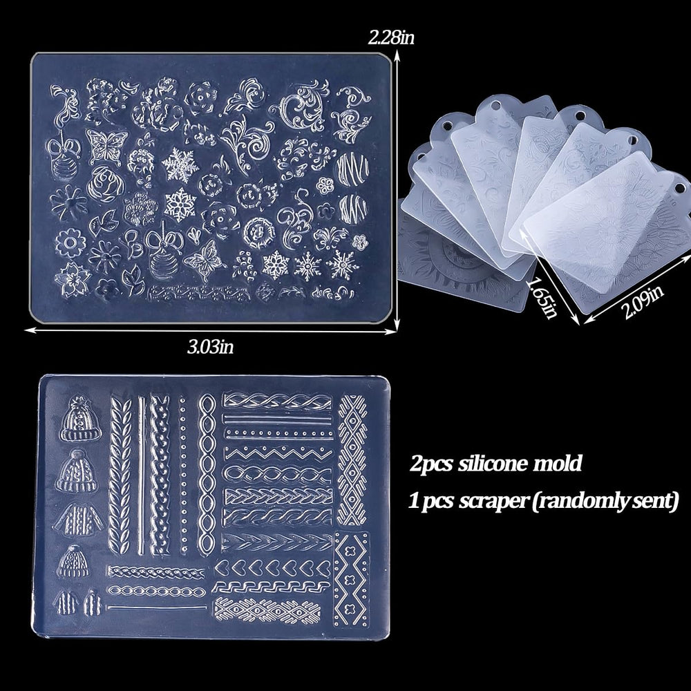 SUTOZMIWE nail art molds sweater-knit pattern for cozy nails