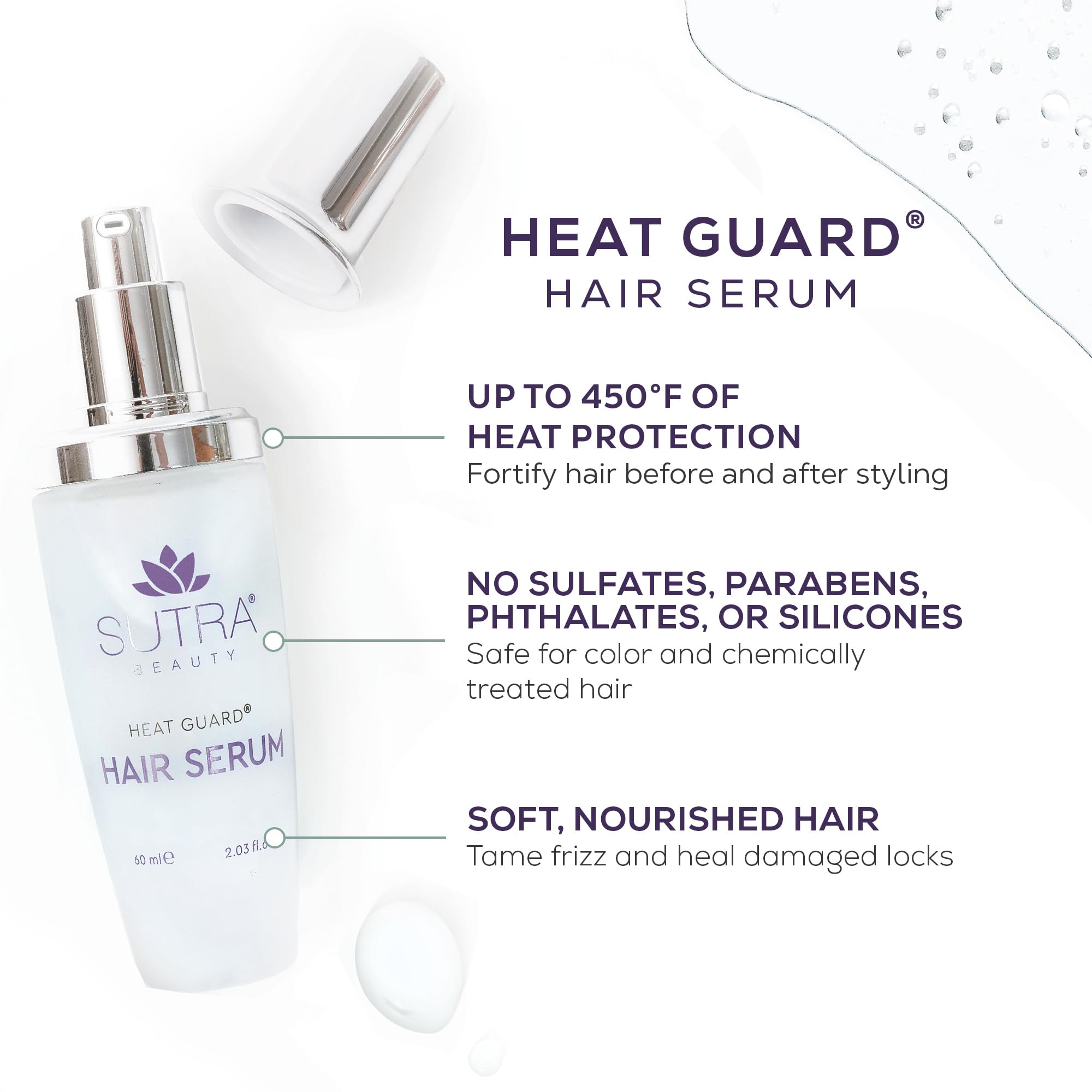 SUTRA after-heat finish shows smoother, frizz-free results