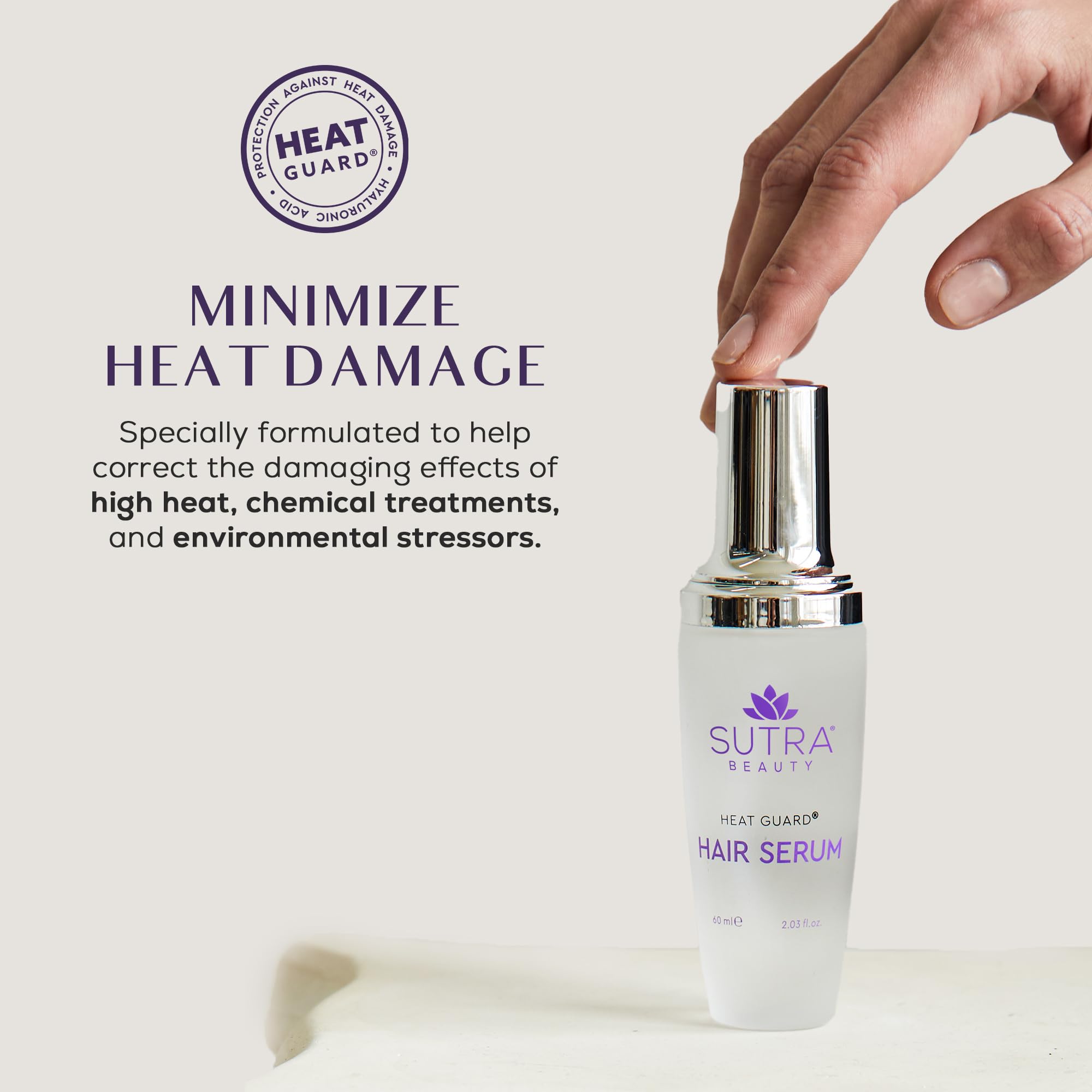 SUTRA Heat Guard serum dispensing pump enables controlled application