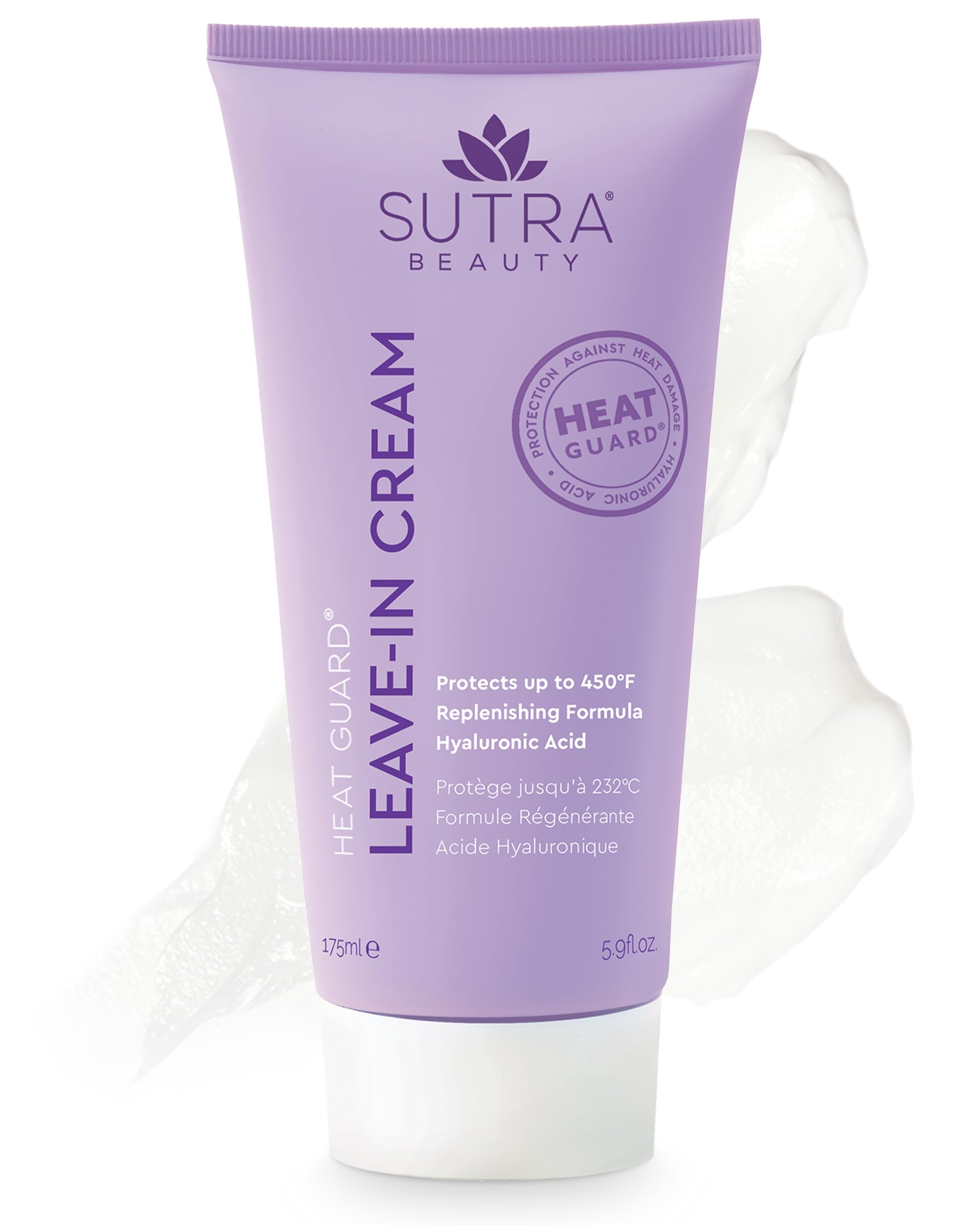 SUTRA Heat Guard Leave-In Cream bottle for hydration and heat protection
