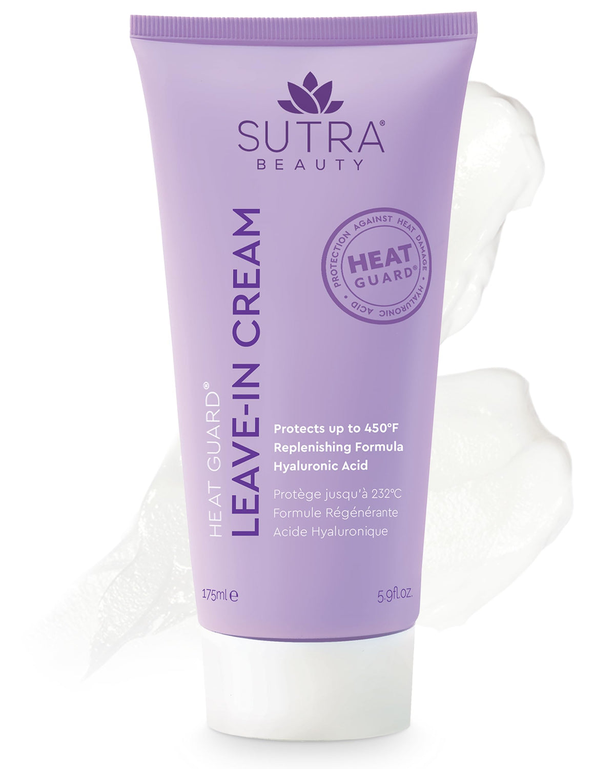 SUTRA Heat Guard Leave-In Cream bottle for hydration and heat protection