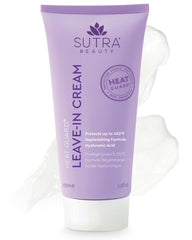 SUTRA Heat Guard Leave-In Cream bottle for hydration and heat protection