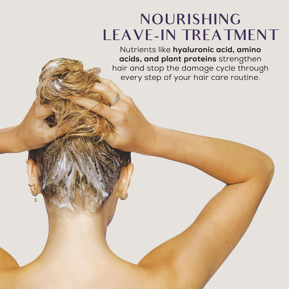 SUTRA Heat Guard Leave-In Cream on hair strands showcases moisture and frizz control
