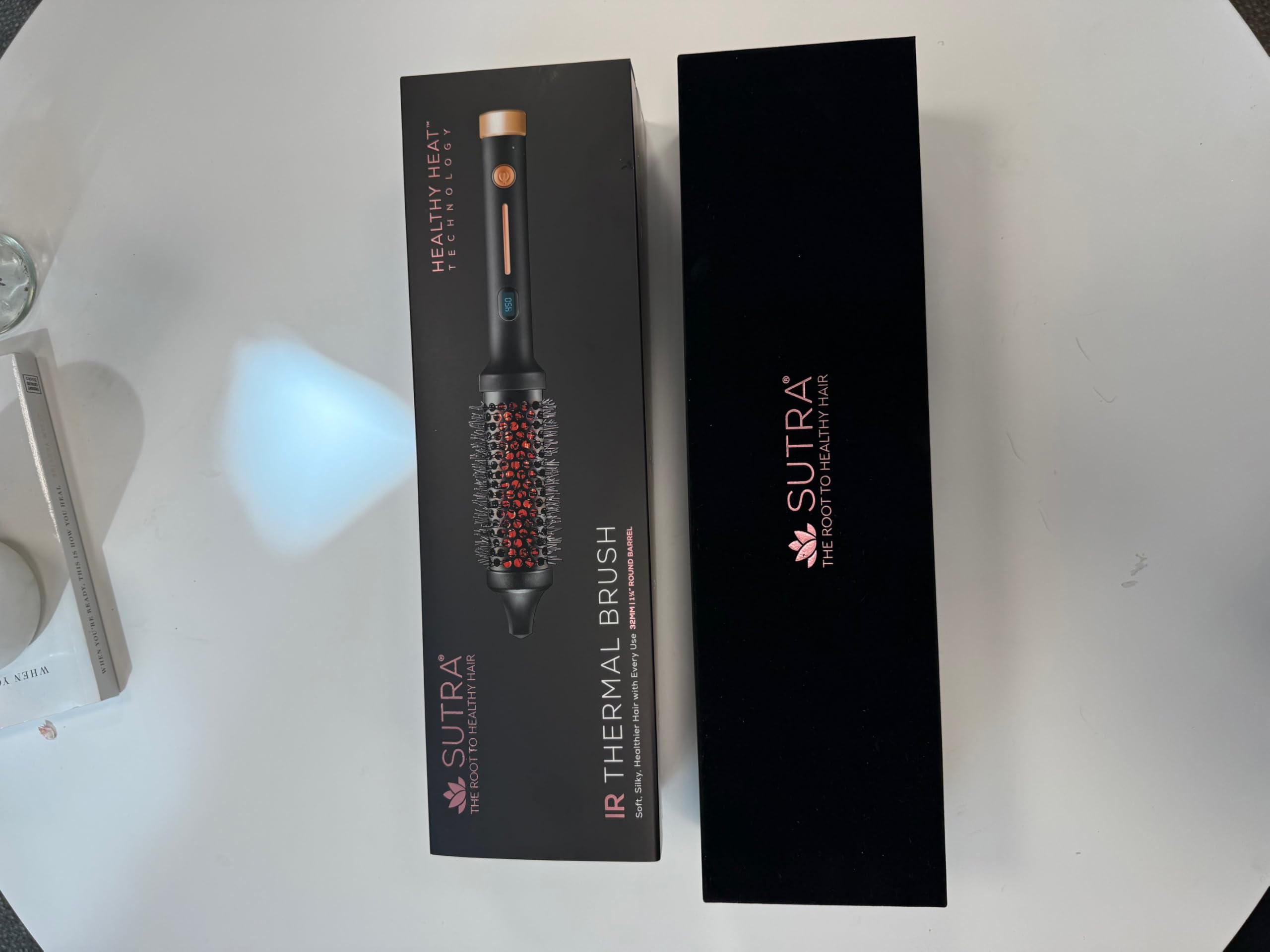 SUTRA Thermal Brush with ionic technology helps reduce frizz for smoother results.