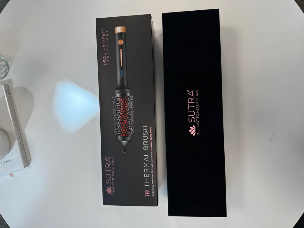 SUTRA Thermal Brush with ionic technology helps reduce frizz for smoother results.