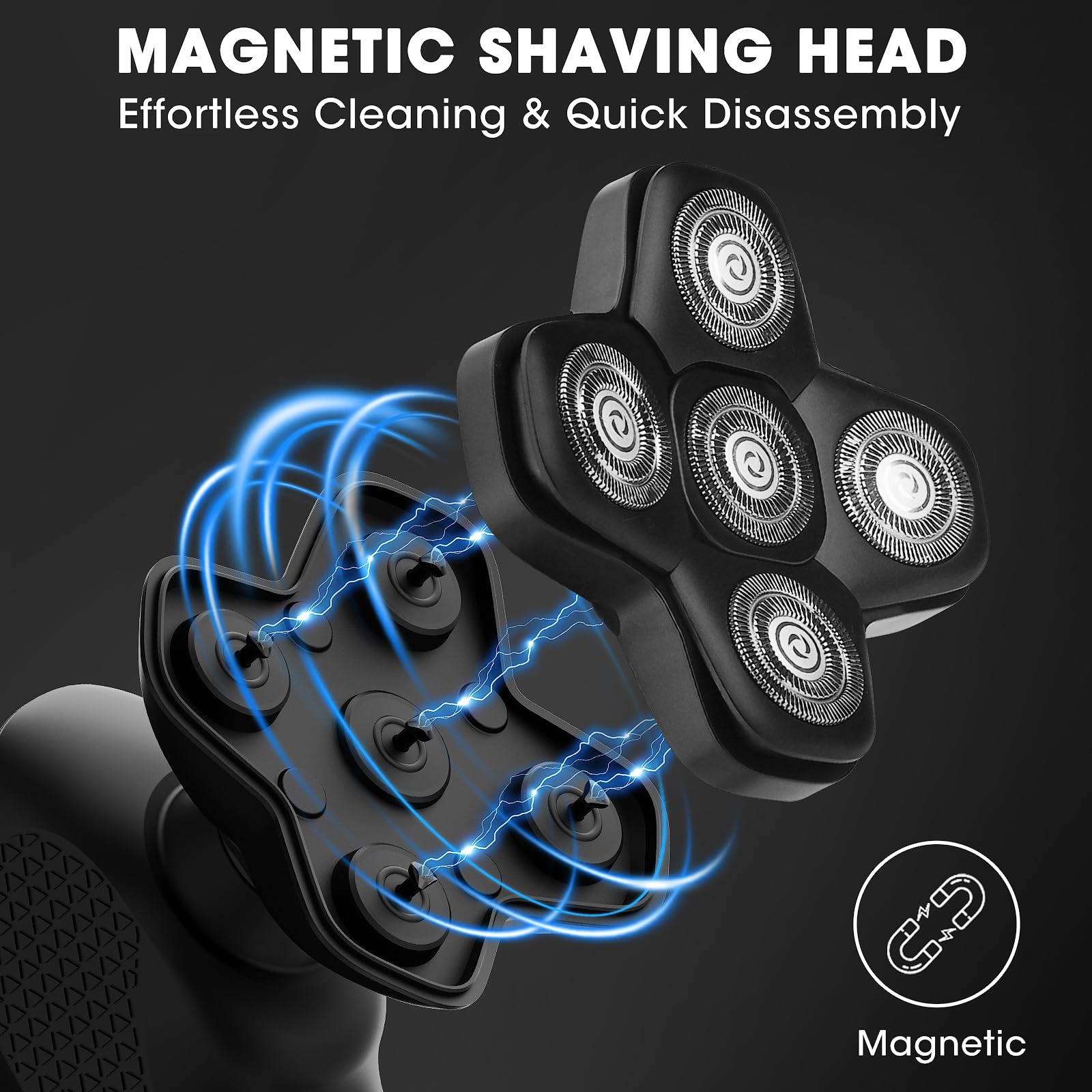 Suttik Manscape magnetic removable head—easy cleaning after every shave