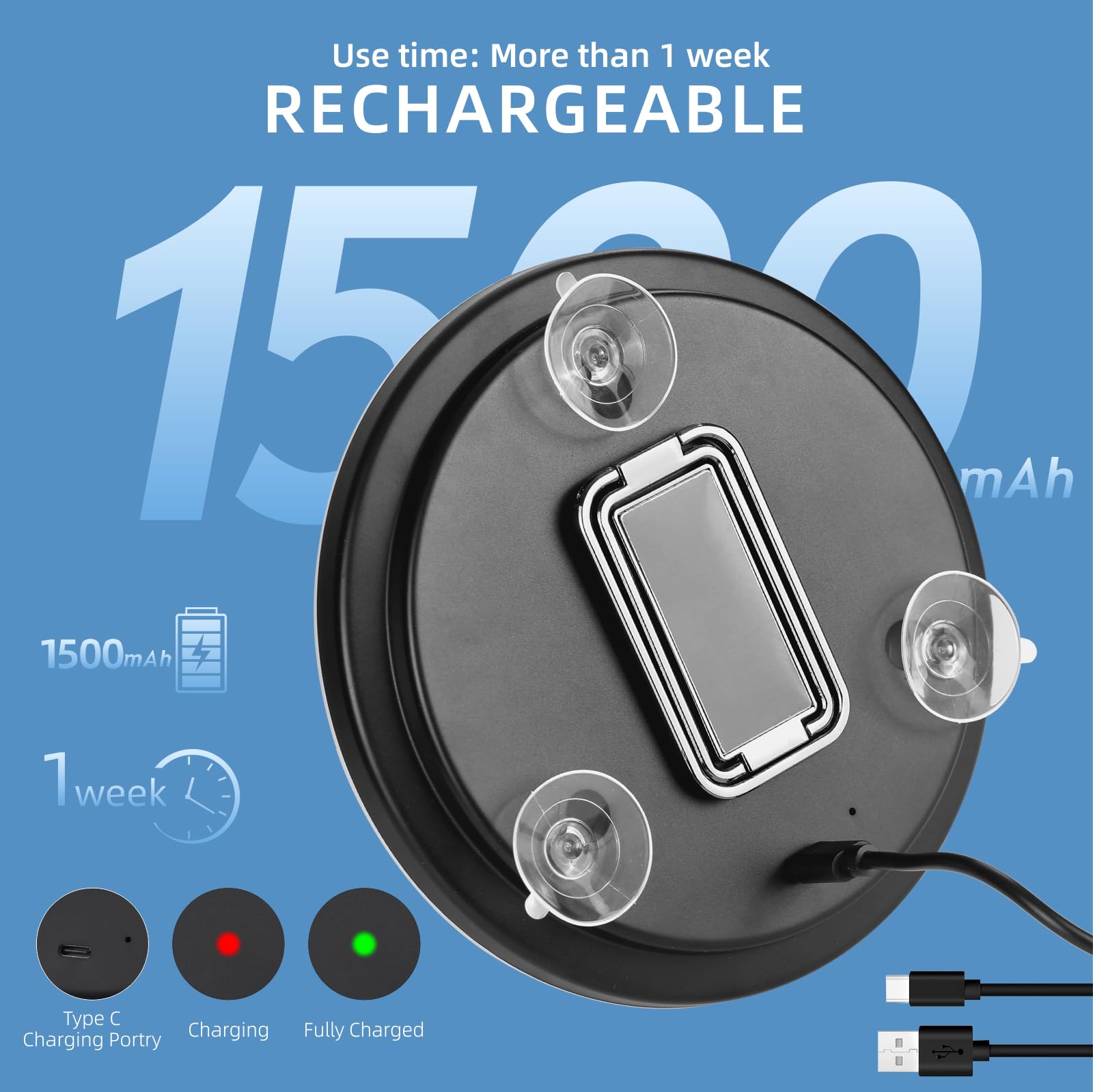 Suupvaor 360-degree adjustable stand offers flexible viewing angles.
