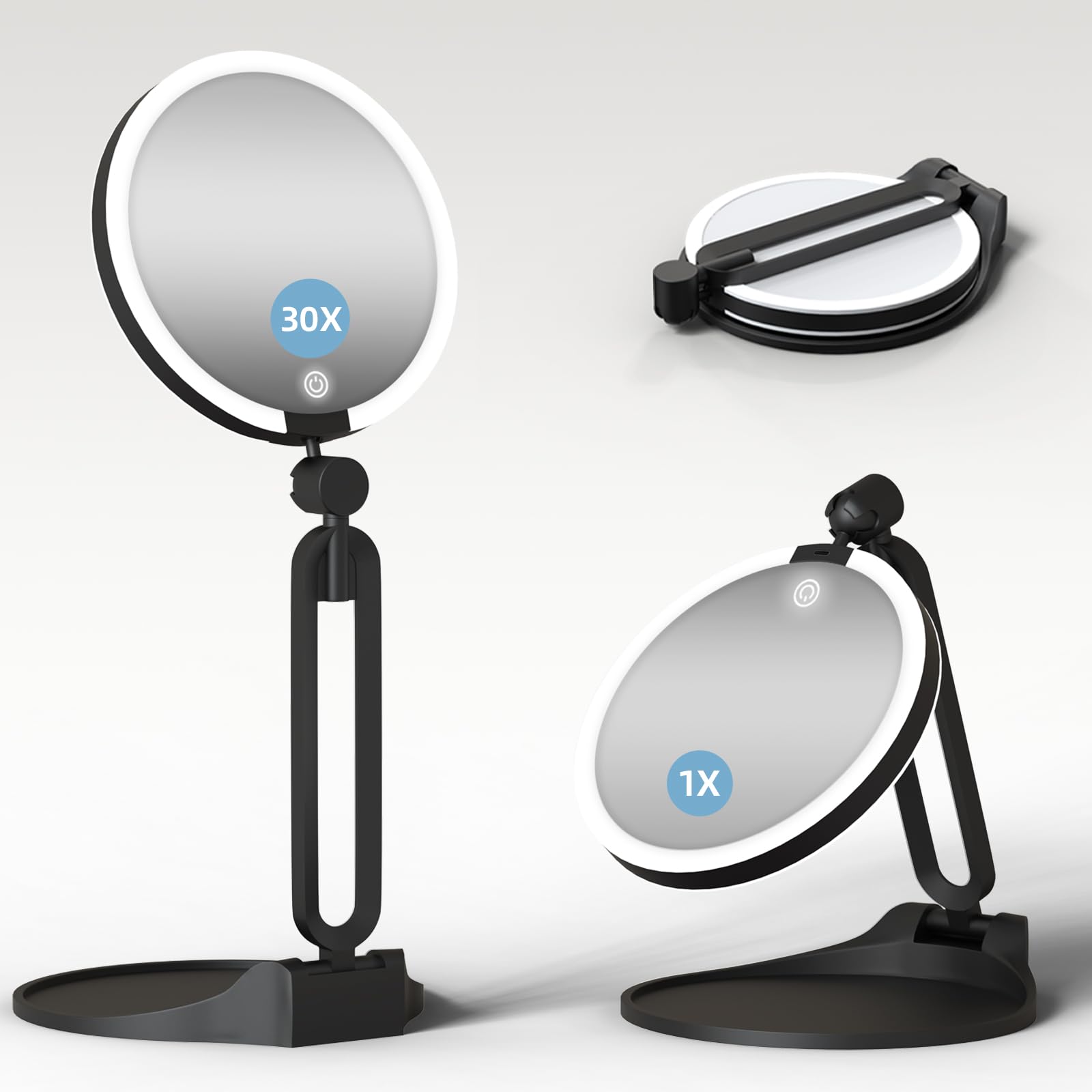Suupvaor magnifying mirror 30X and 1X for precise facial detail and makeup prep