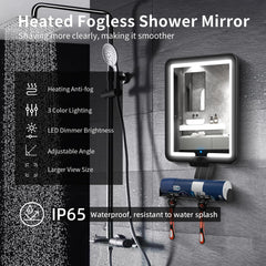 Suupvaor rechargeable shower mirror with 5000mAh battery lasts weeks.
