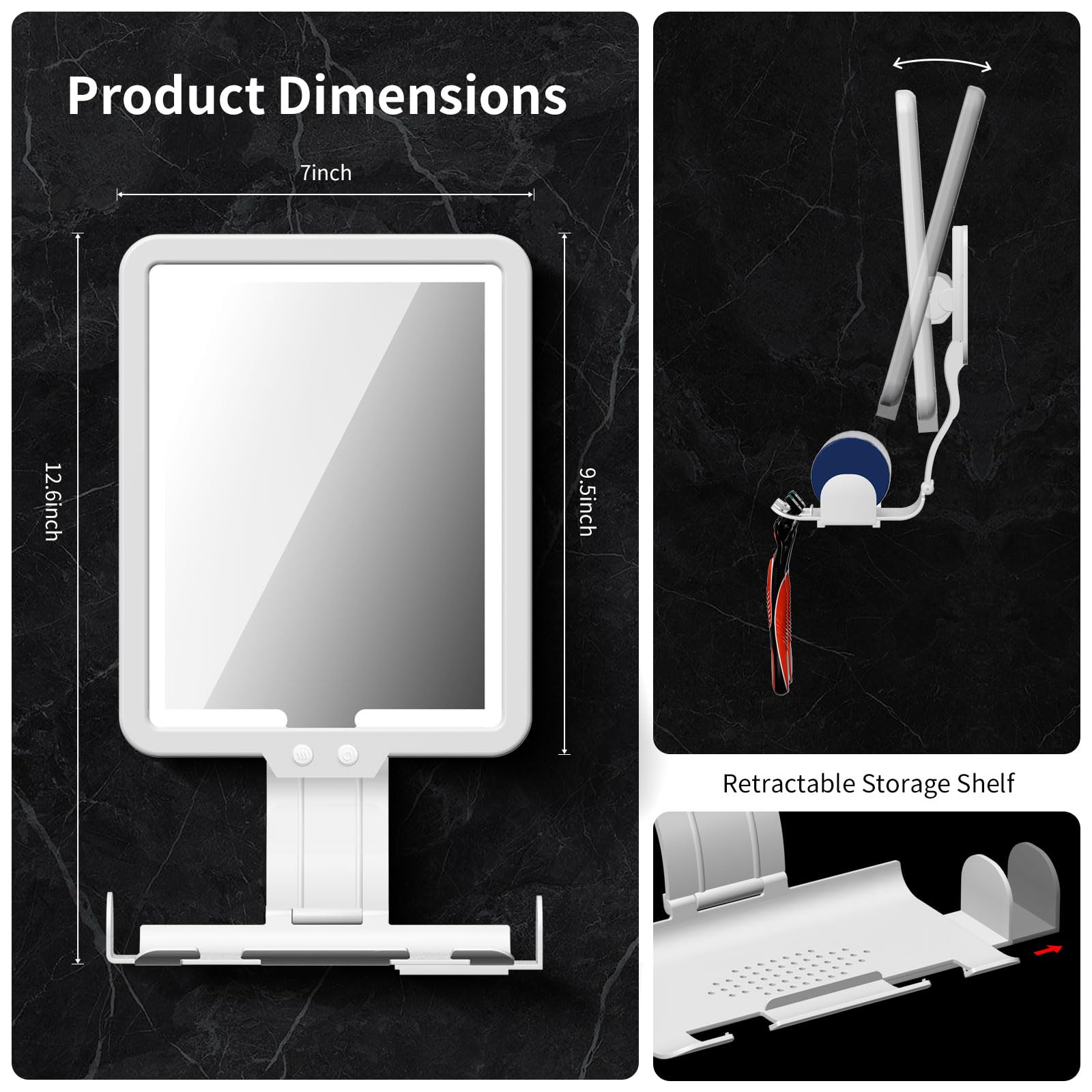 Suupvaor fogless shower mirror 9.5x7 inch large reflective surface