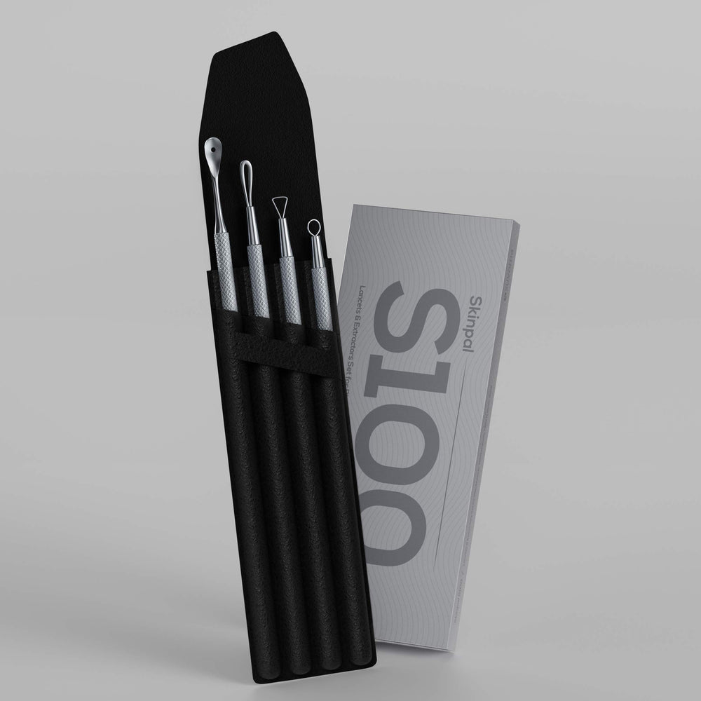 Suvorna whitehead comedone extractor with versatile needles for blemishes.