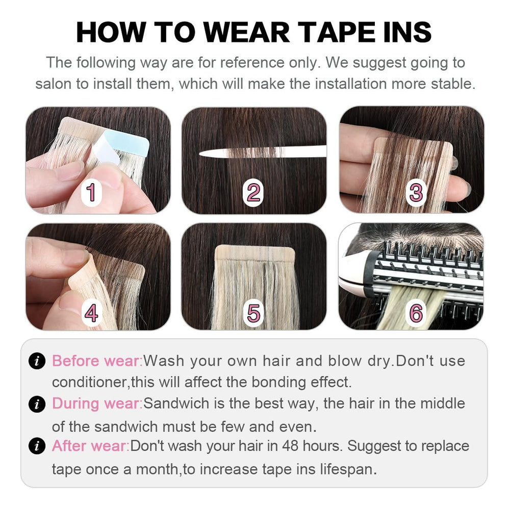 SUYYA tape-in hair extensions Jet Black application-ready design promotes fast styling.