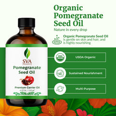 Closeup of the dropper from SVA Organics Pomegranate Seed Oil for easy application.