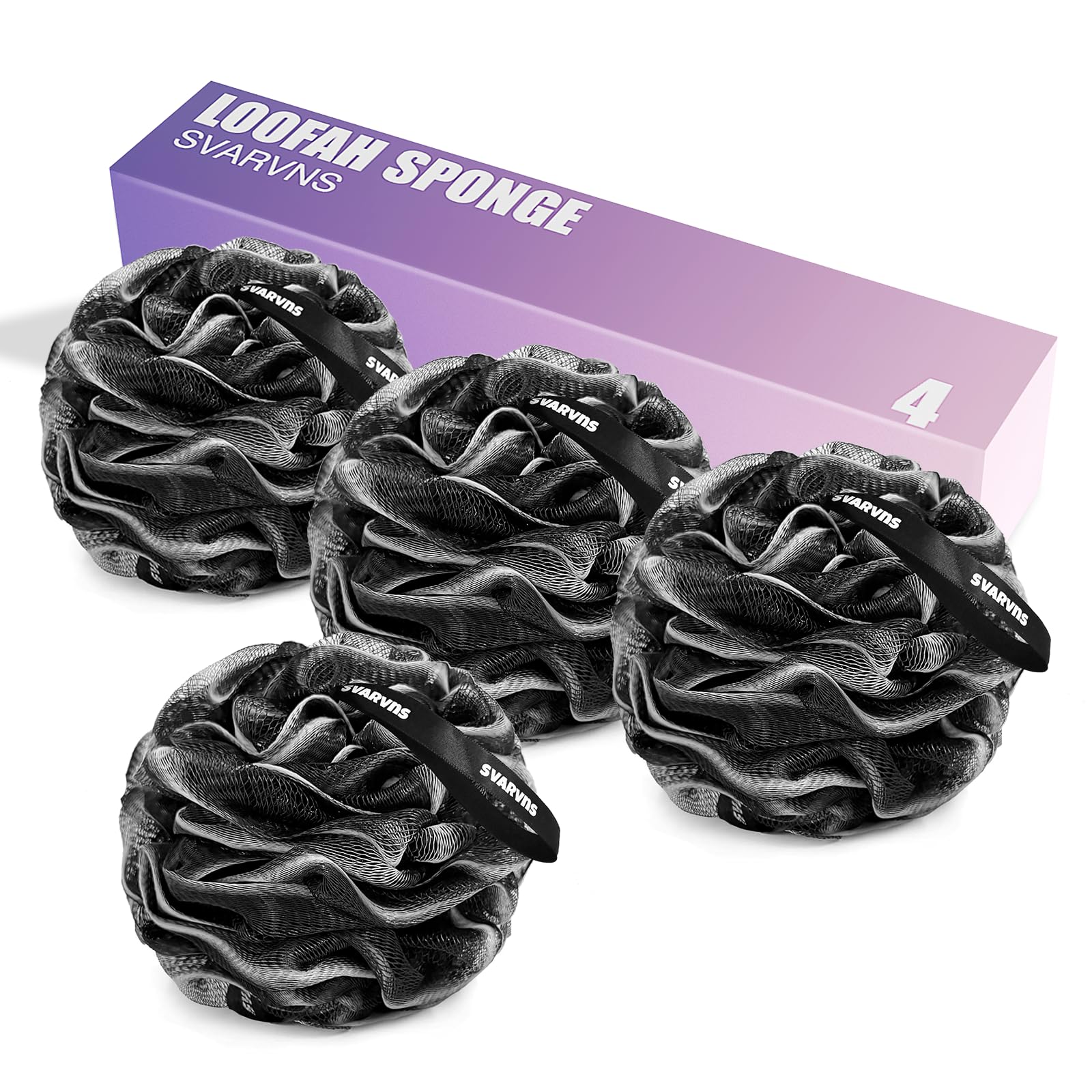Svarvns loofah sponge large-75g close-up showing soft mesh for gentle exfoliation.