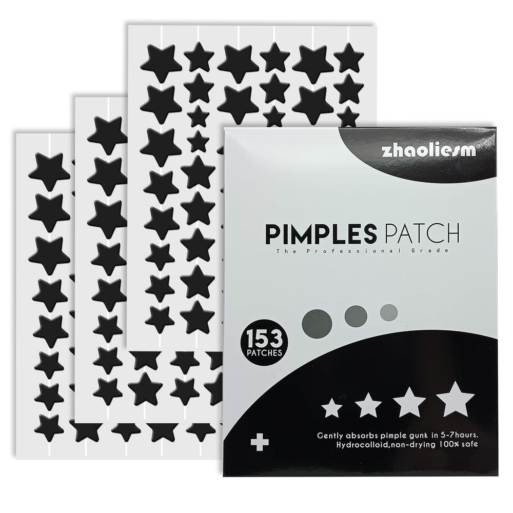 SVIPTP Black Star patches on skin for 153-count coverage and convenient protection.