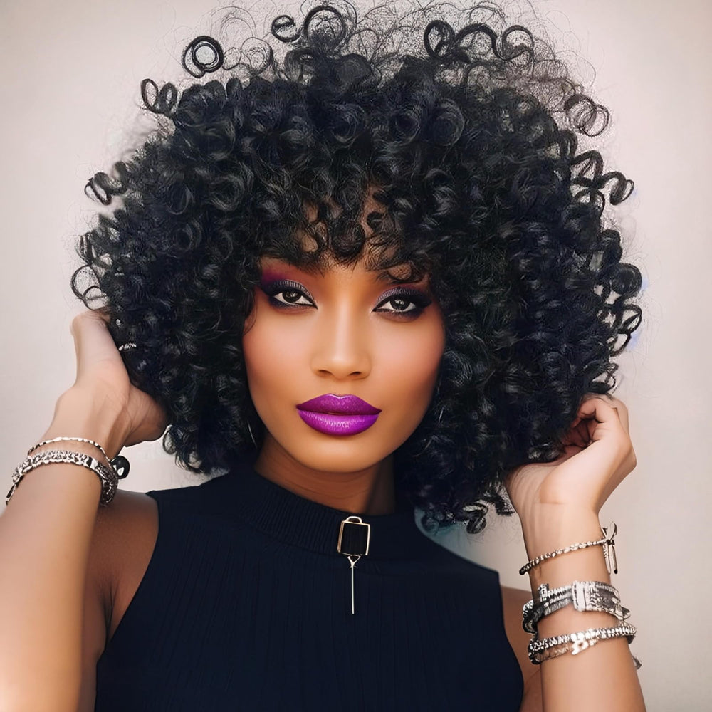 Svolna ringlet wand curl 8in closeup fiber texture for natural-looking crochet hair.
