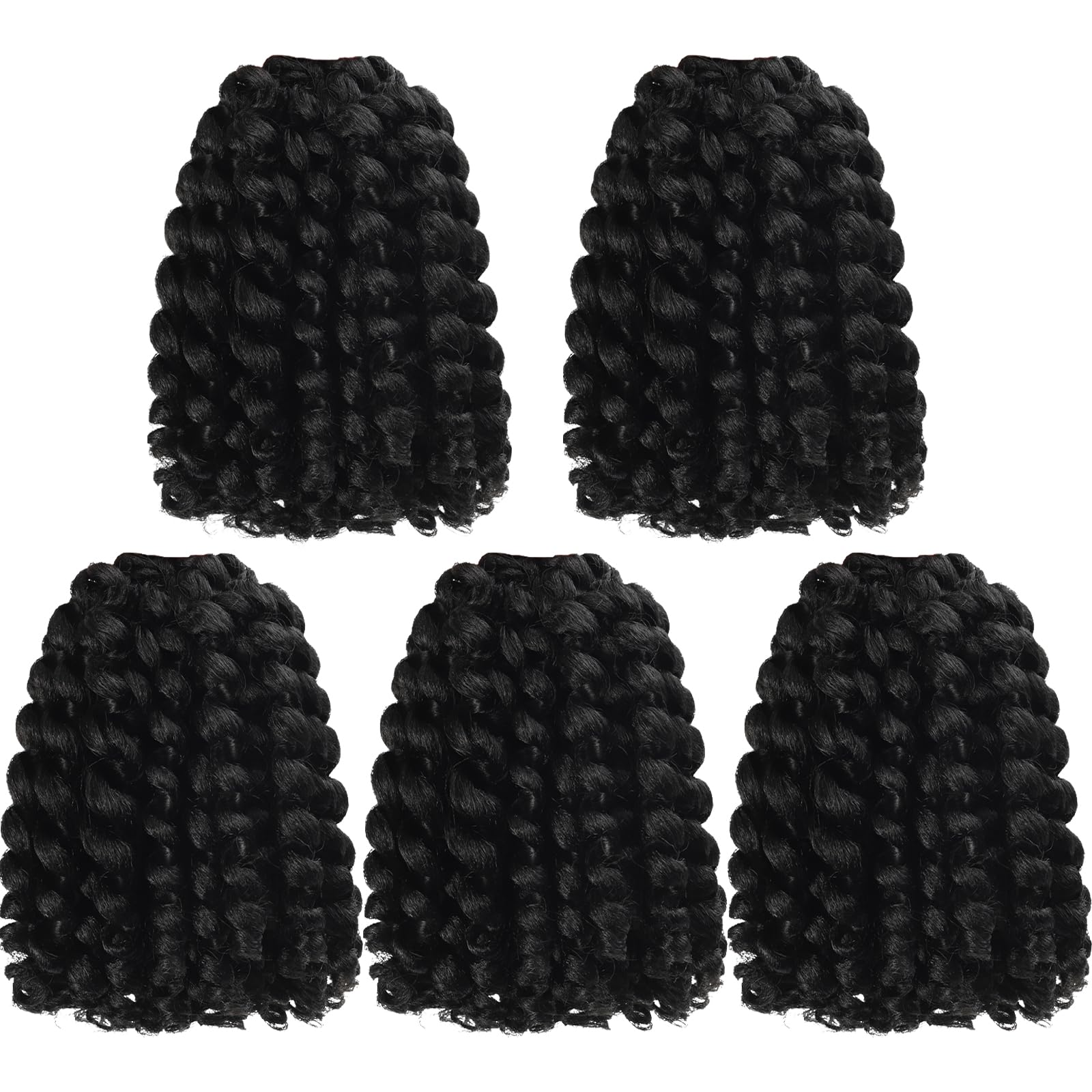 Svolna ringlet wand curl 8in model-wearing for quick stylish, mess-free crochet hairstyle.