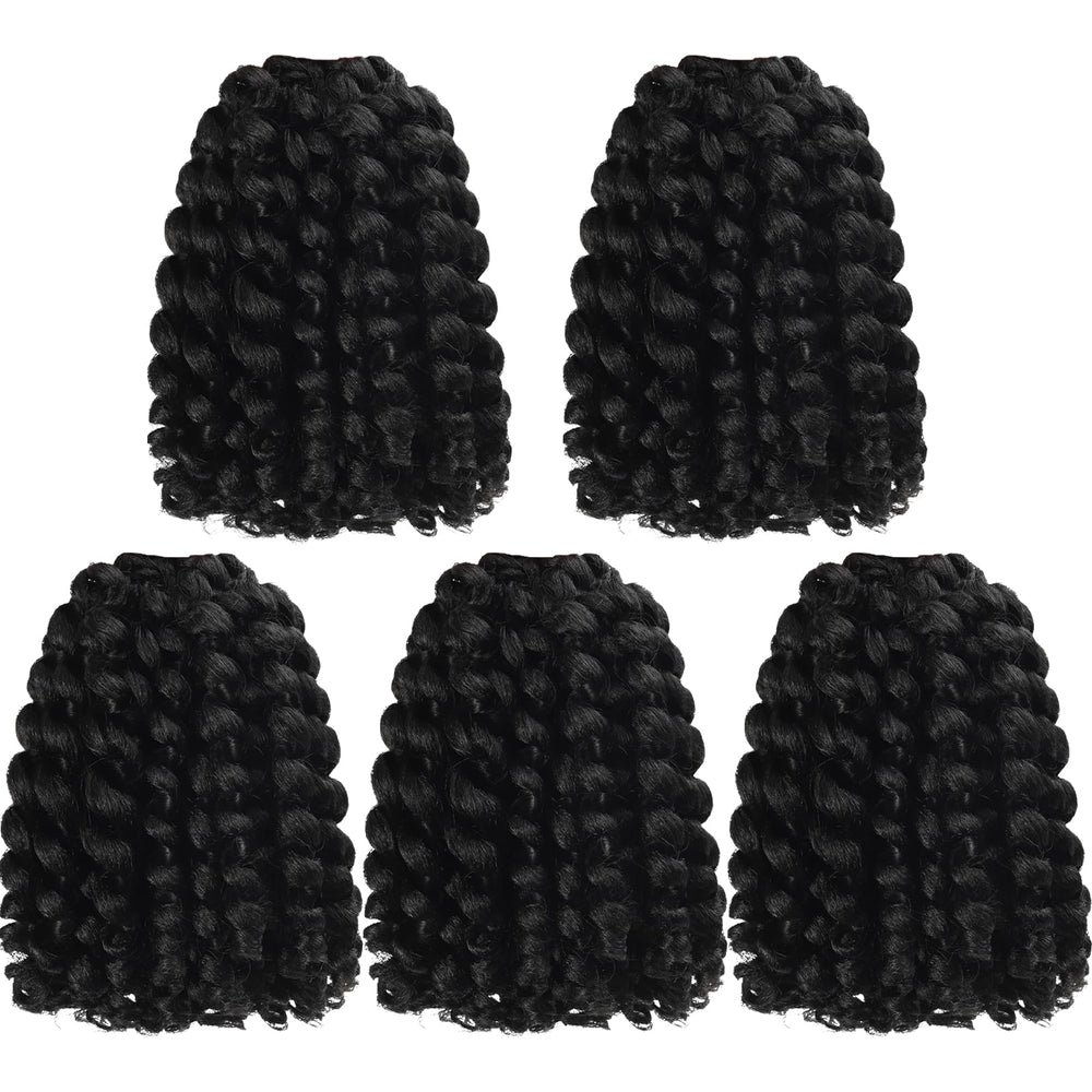 Svolna ringlet wand curl 8in model-wearing for quick stylish, mess-free crochet hairstyle.