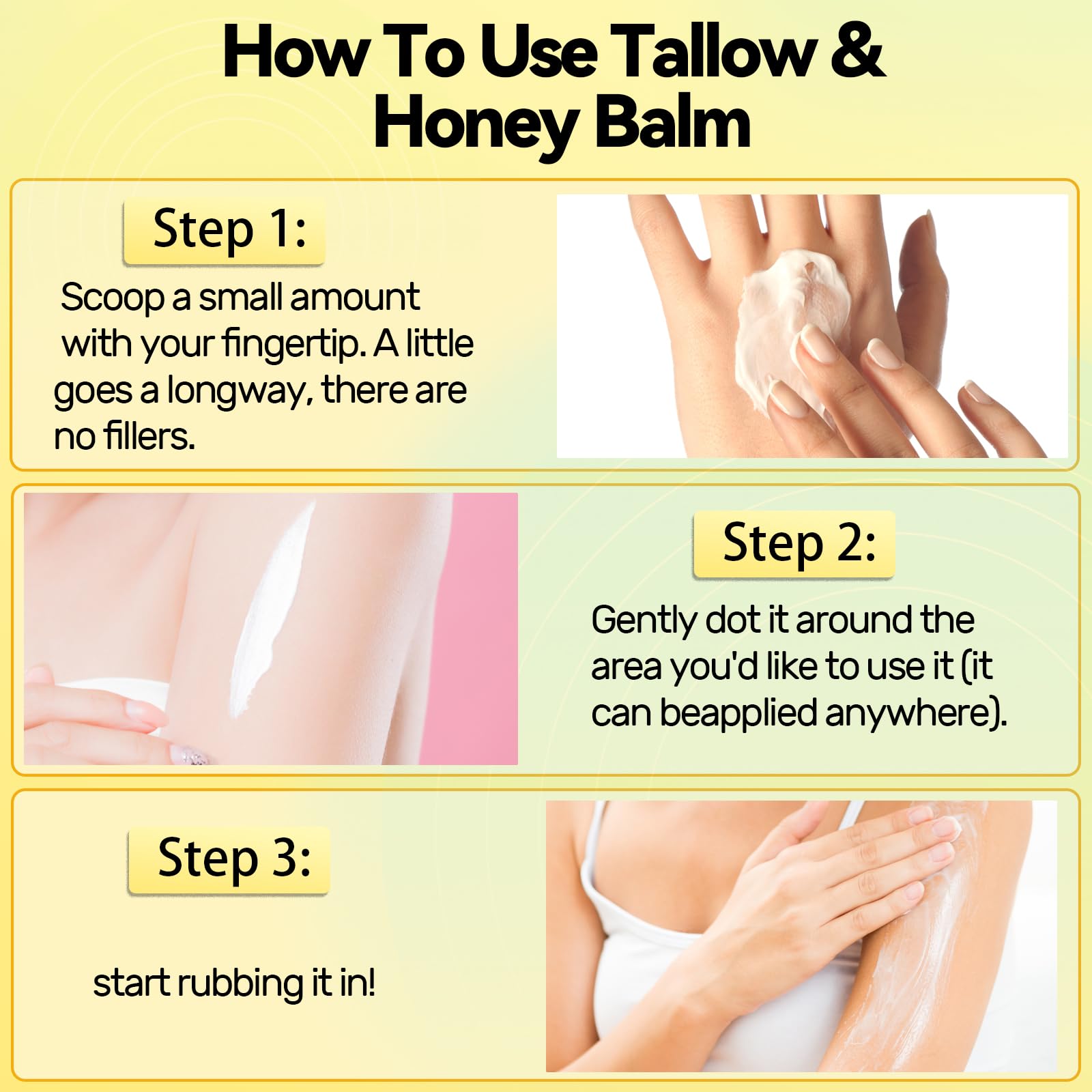 SVPMECN Tallow and Honey Balm on the face for glow and softness.