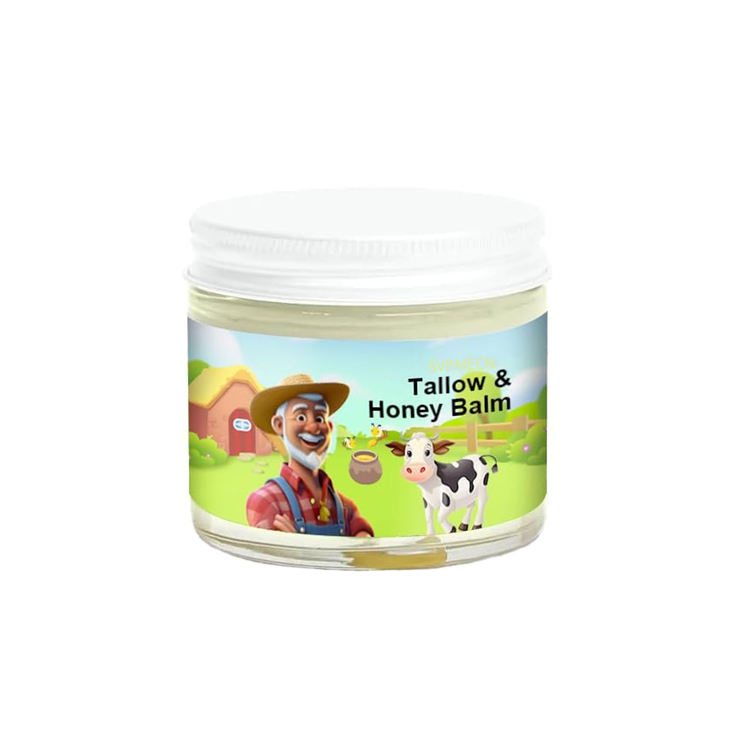 SVPMECN Tallow and Honey Balm jar delivering deep hydration for soft skin.