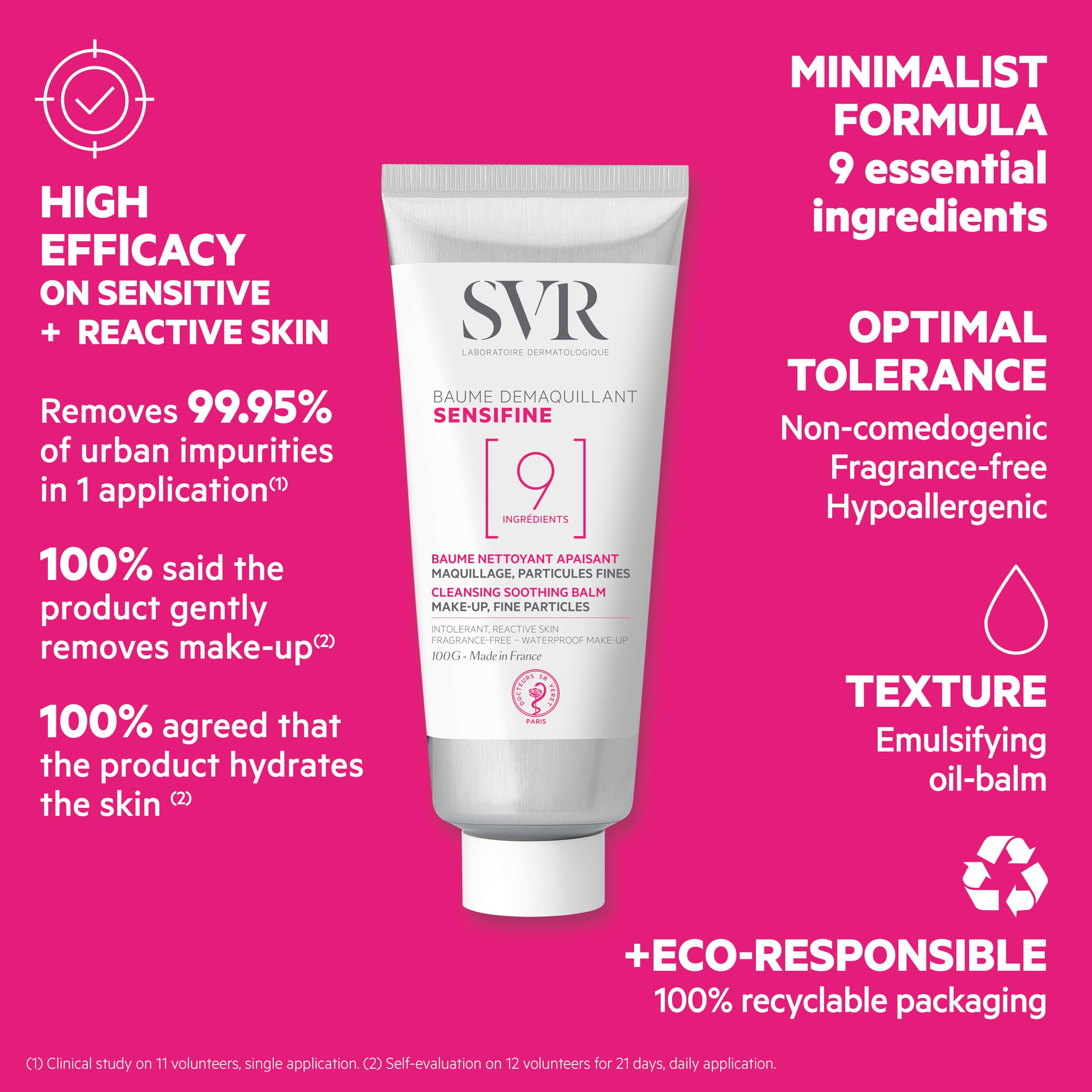 Minimalist packaging of SVR Sensifine cleansing balm 3.5 oz