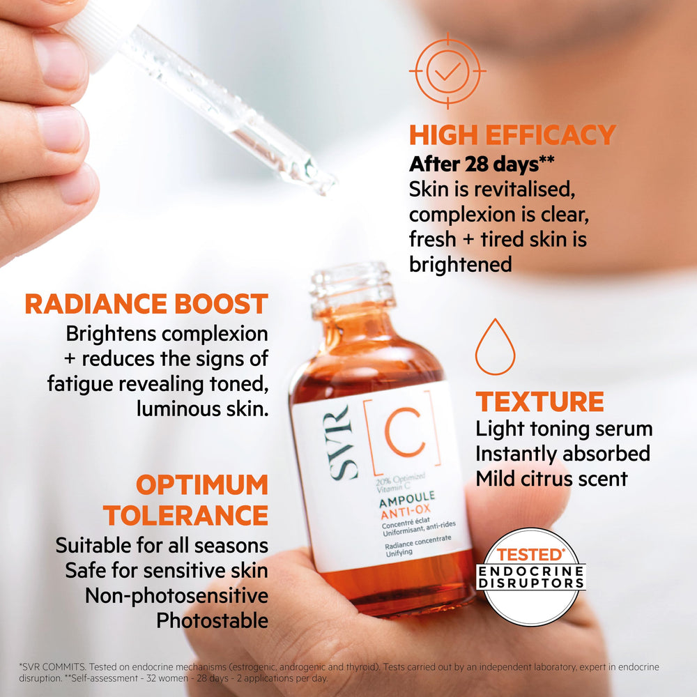 SVR Vitamin C Serum ingredients note features antioxidants and moisturizing components