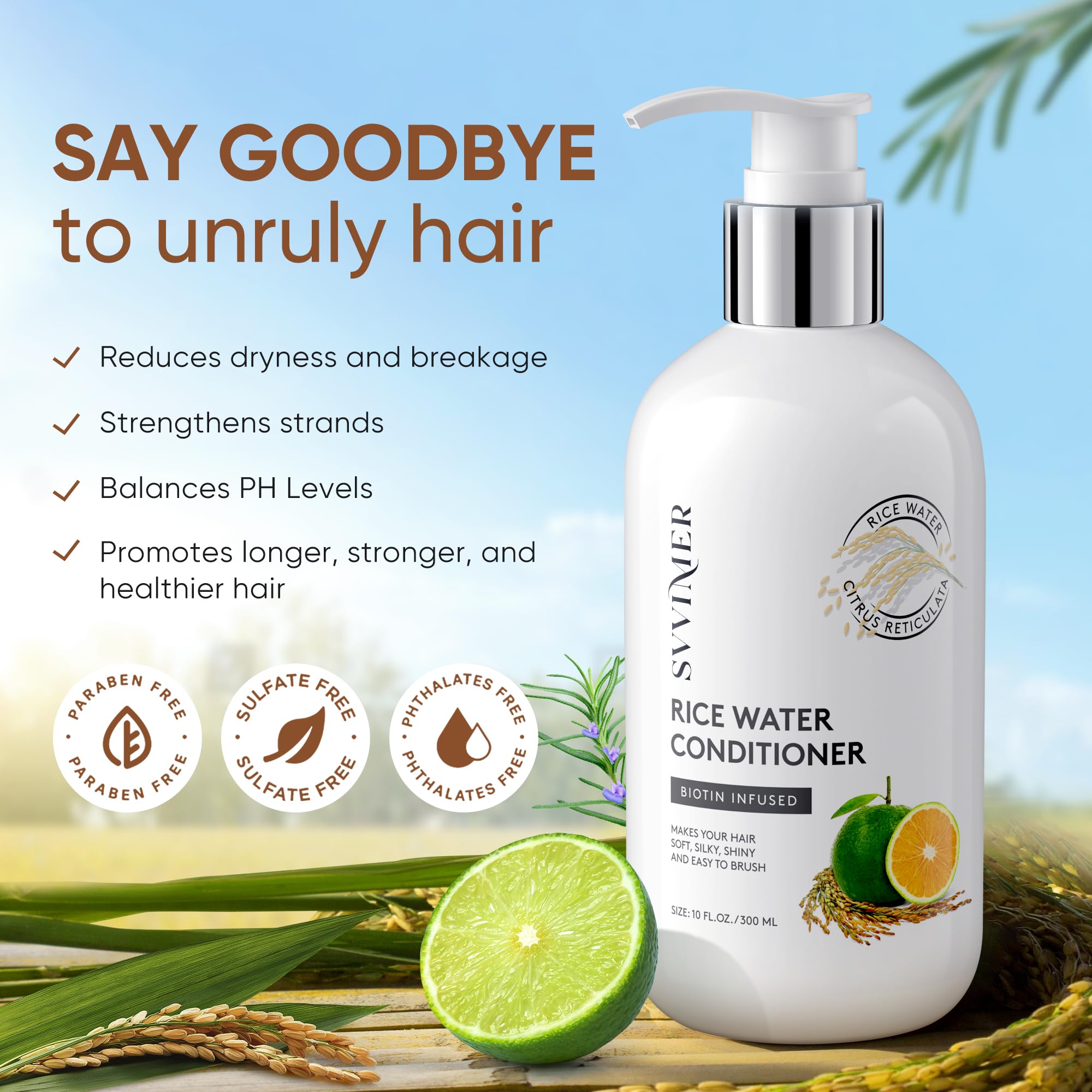 Svvimer conditioner pump-dispense enables easy daily application and even coverage.