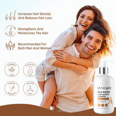 Svvimer shampoo ingredients close-up featuring rice water biotin and caffeine for healthier hair