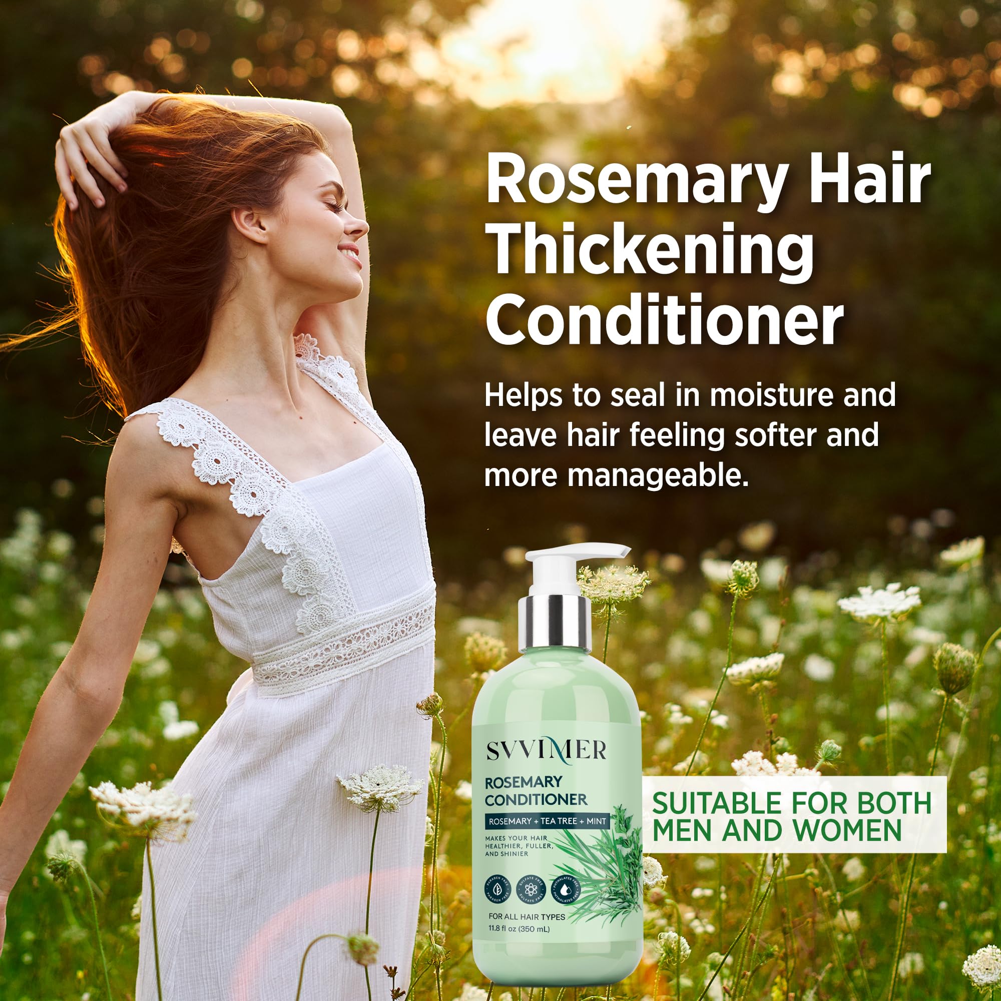 Svvimer Rosemary Conditioning Routine image suggests daily use for resilient hair.