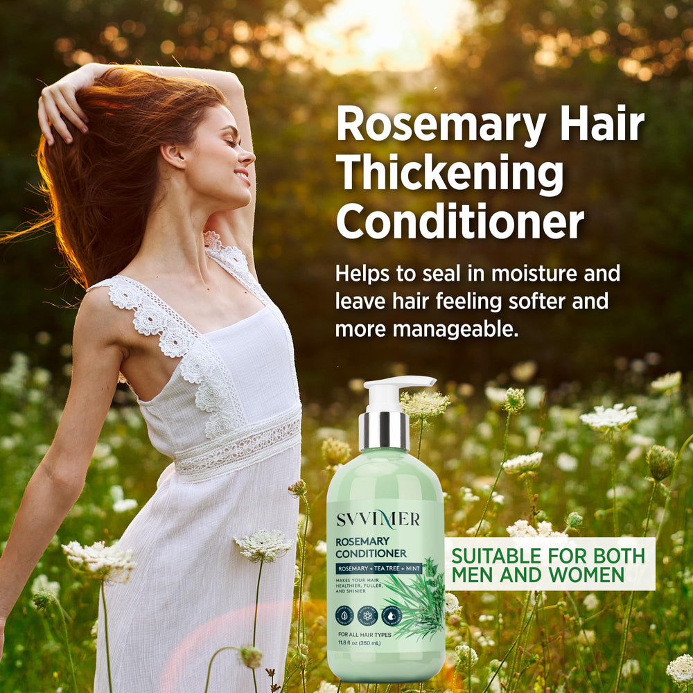 Svvimer Rosemary Conditioning Routine image suggests daily use for resilient hair.