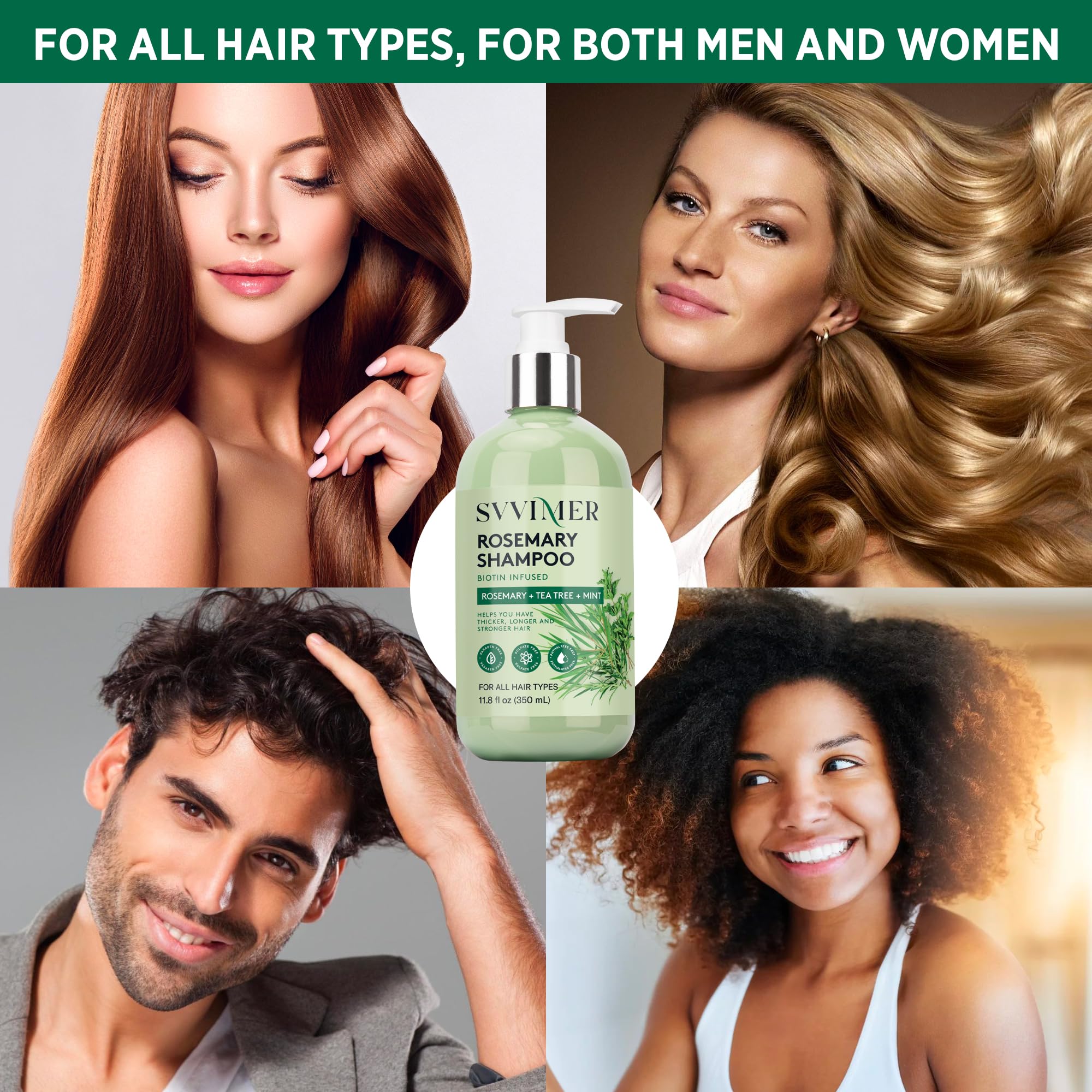 Svvimer Rosemary thickening shampoo on sink demonstrates daily-use practicality for hair health