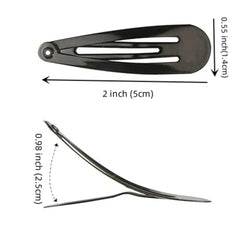 SWAIM 40pcs 2-inch black snap hair clips closeup metal showing durable hold.
