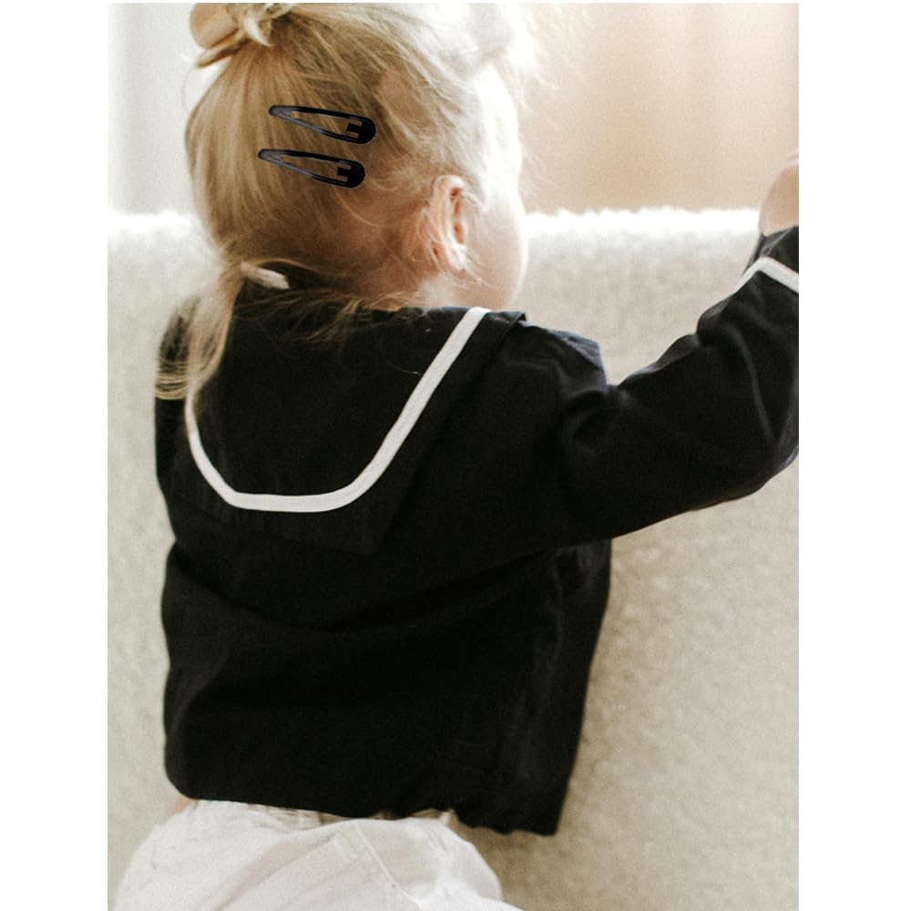 SWAIM 40pcs 2-inch black snap hair clips for toddlers gentle but secure.