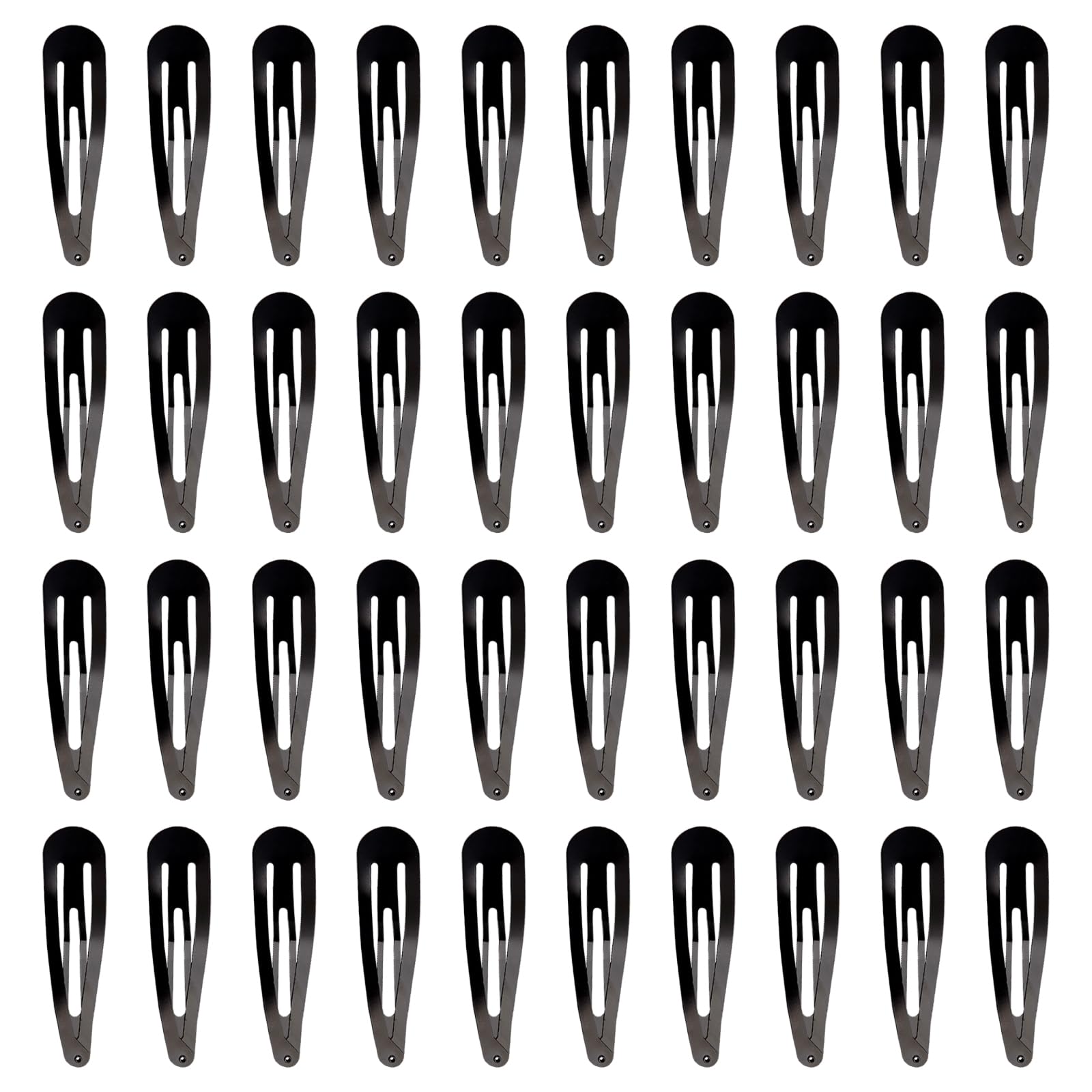 SWAIM 40pcs 2-inch black snap hair clips front view for secure everyday styling.