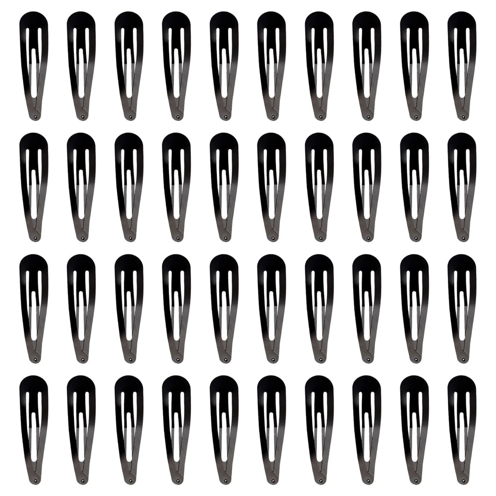 SWAIM 40pcs 2-inch black snap hair clips front view for secure everyday styling.
