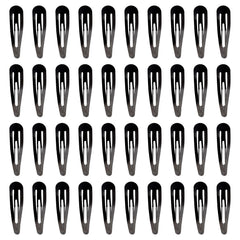 SWAIM 40pcs 2-inch black snap hair clips front view for secure everyday styling.