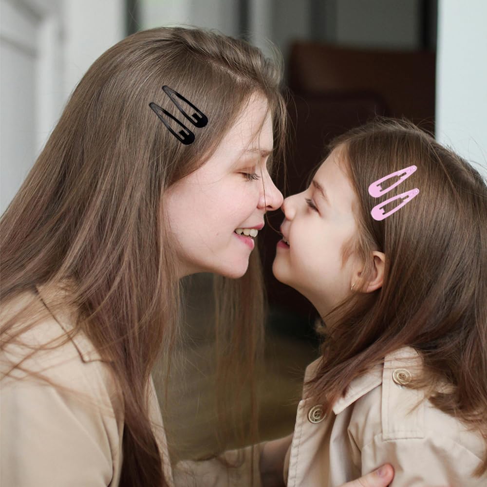 SWAIM 40pcs 2-inch black snap hair clips on bun for versatile styling.