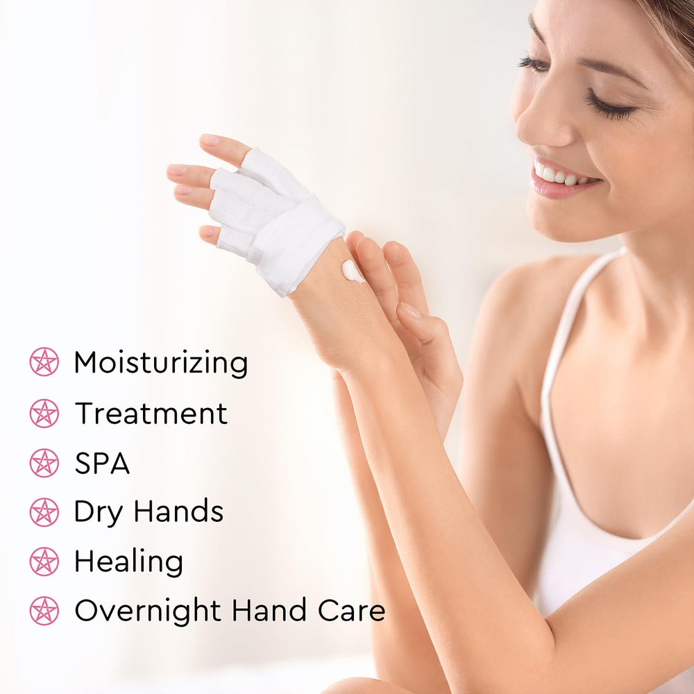 SWAKER fingerless design gloves on hand for texting and moisturizing