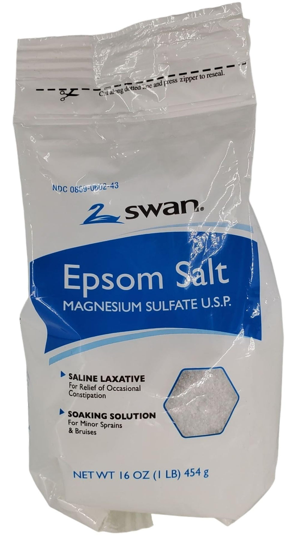 Swan Epsom Salt 16oz — baño relajante para el día a día.