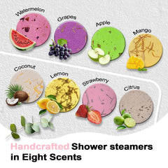 SWCANDY Shower Steamers eight flavors arrangement highlights variety for spa moments.