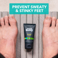SweatBlock Foot Lotion dries quickly for dry feet and odor control.