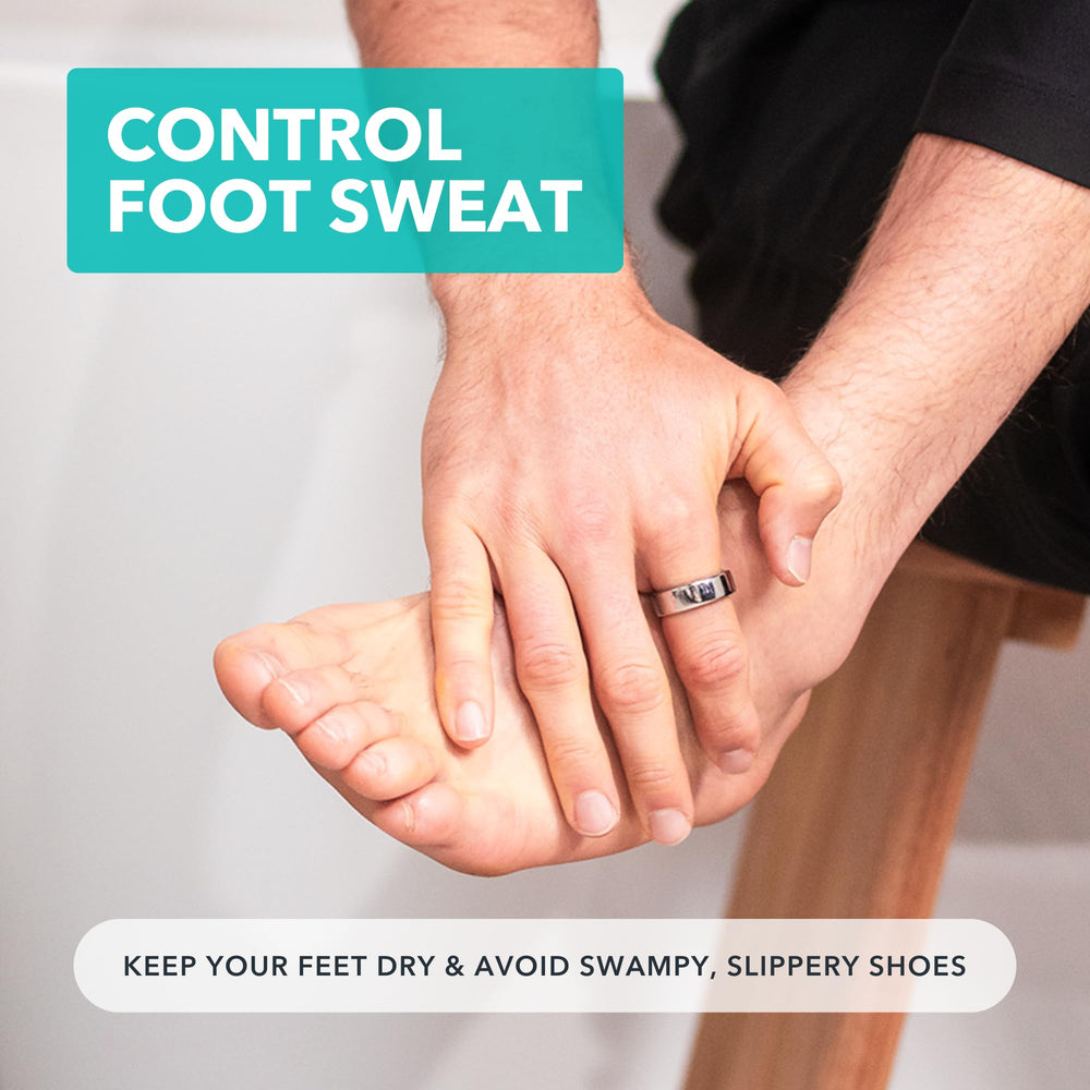 Non-greasy SweatBlock Foot Lotion absorbs quickly after application.
