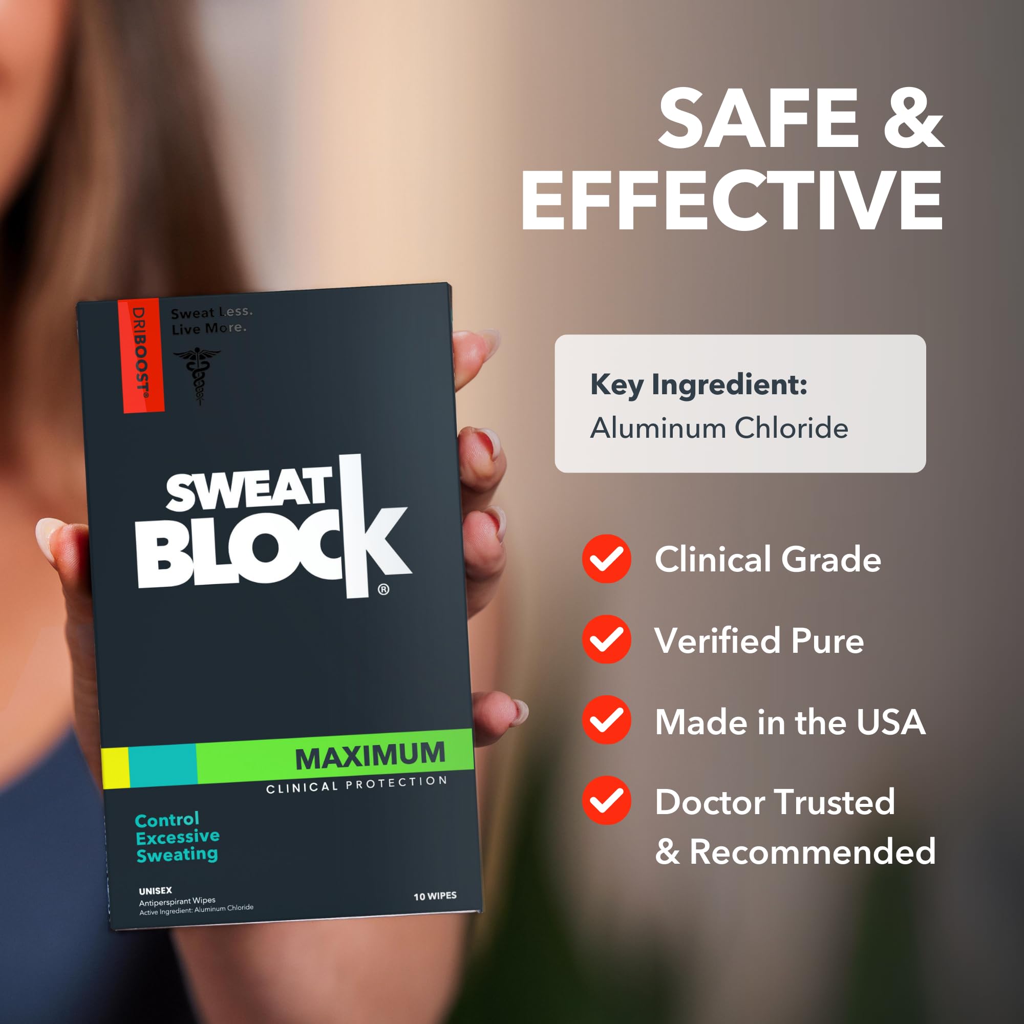 SweatBlock-made-in-usa-label showing clean ingredients and trusted manufacturing.