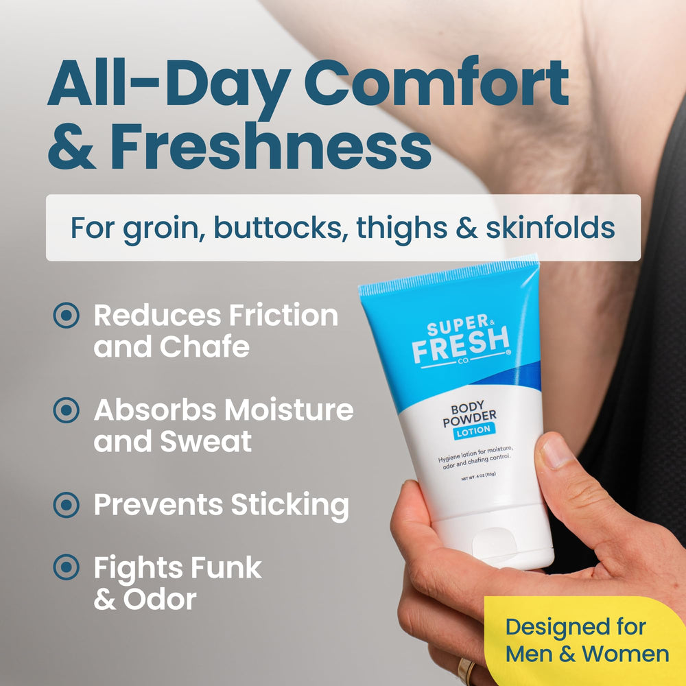 SweatBlock Super Fresh texture-to-powder shows smooth, mess-free transformation