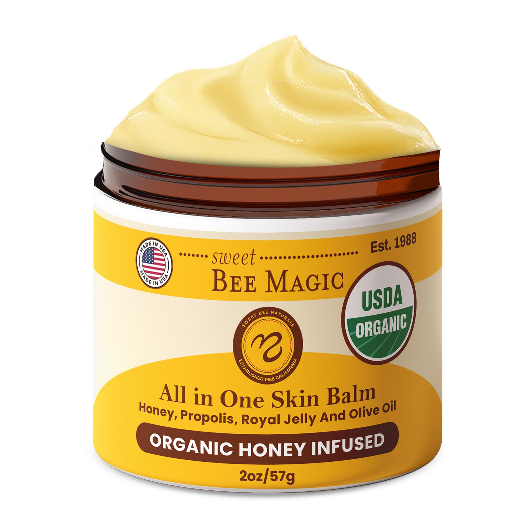 Sweet Bee Naturals Sweet Bee Magic balm jar close-up for soothing skin