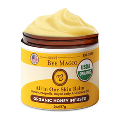 Sweet Bee Naturals Sweet Bee Magic balm jar close-up for soothing skin