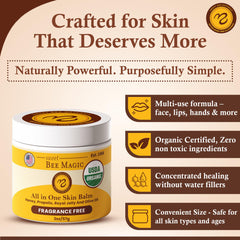 Sweet Bee Naturals balm jar open shows creamy, hydrating texture