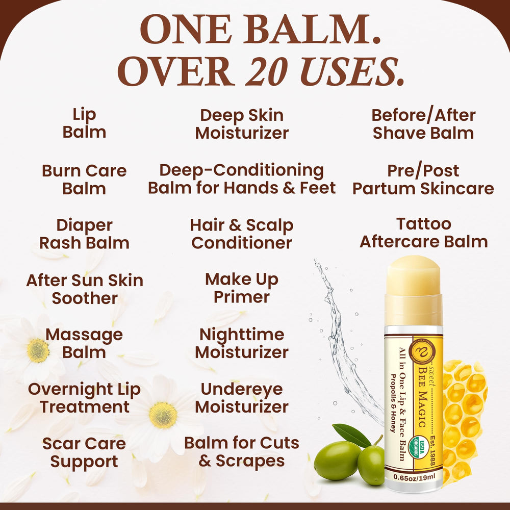 Sweet Bee Naturals travel-size lip balm ready for on-the-go moisture
