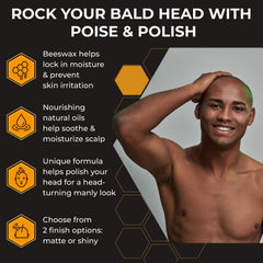 Sweet Comb Chicago Bald Head Polish matte finish after massaging into dry scalp