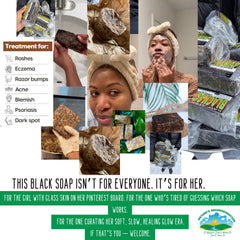 Sweet Sunnah Black Soap Ghana origin label highlights authenticity.